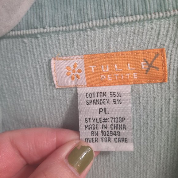 Anthropologie Tulle Mint Corduroy Blazer Jacket - Picture 9 of 13